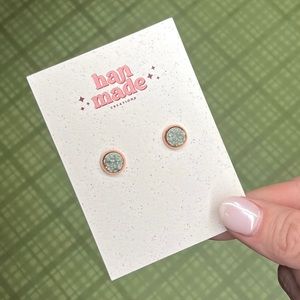 Green Stud Earrings